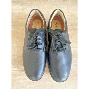 Clarks Men's Unstructred Briley Lace Black Leather Super Comfy 10.5 M